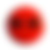 Badge emoticon 02 ♥_♥ noir fond rouge kawaii funny  ø25mm