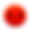 Badge emoticon 04 x_x noir fond rouge kawaii funny  ø25mm