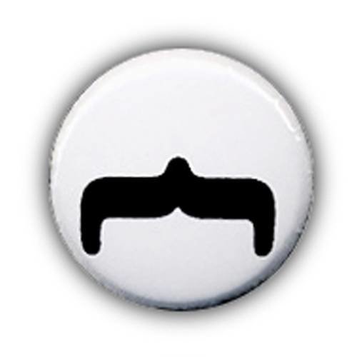 Badge mexican moustache mustache noir/blanc ø25mm pop vintage