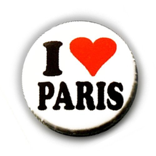 Badge i ♥ love paris heart coeur punk rock pins hype ø25mm