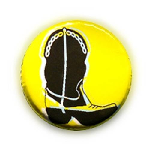 Badge boots santiags noir/jaune urban cowboy country pop culte ø25mm