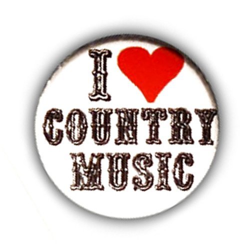 Badge i love country music urban cowboy western revival culte ø25mm