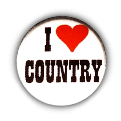 Badge i love country urban cowboy western revival culte ø25mm