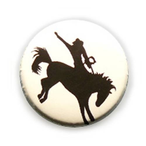 Badge rodeo cowboy noir/blanc country western cheval equitation ø25mm