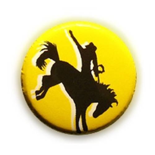 Badge rodeo cowboy noir/jaune country western cheval equitation ø25mm