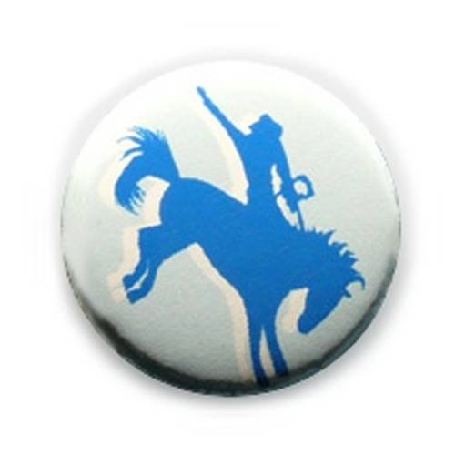 Badge rodeo cowboy bleu/ciel country western cheval equitation ø25mm