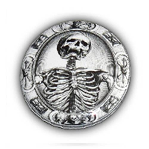 Badge squelette os bones skull death punk freak gore gothic ø25mm