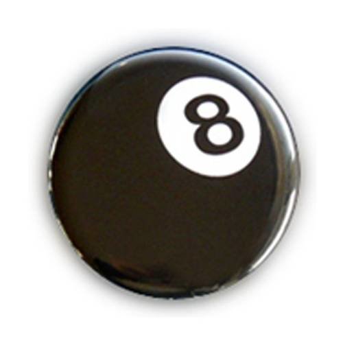Badge 8 ball eight ball chance luck lucky rockabilly punk ø25mm