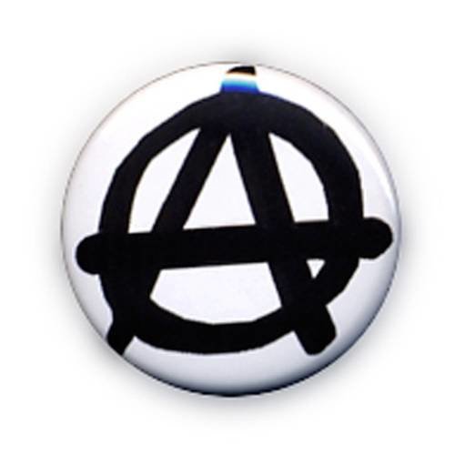 Badge a anarchist anarchie noir/fond blanc punk rock goth retro ø25mm