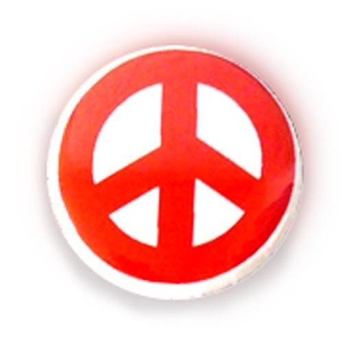 Badge peace and love rouge sur fond blanc ø25 mm rock punk pop badges