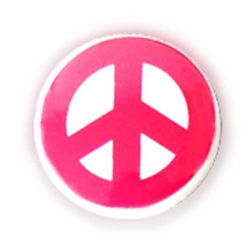 Badge peace and love rose sur fond blanc ø25 mm rock punk pop badges