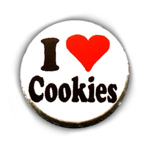 Badge i ♥ love cookies coeur gourmand punk rock pins pop kawaii ø25