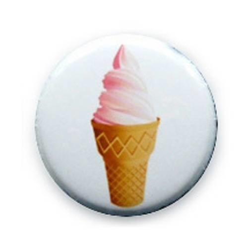 Badge cornet glace fraise ice cream gourmand kawaii ø25mm badges pins 