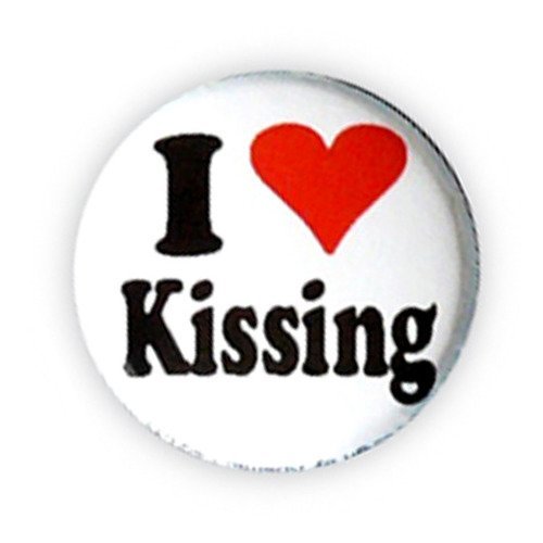 Badge i ♥ love kissing pop retro 80's sexy glamour pop ø25mm badge