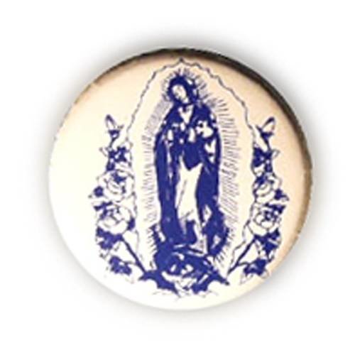 Badge tattoo marie santa maria bleu / blanc latino rockabilly ø25mm