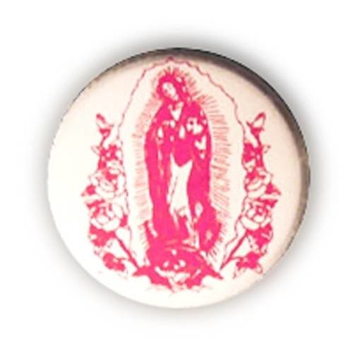 Badge tattoo marie santa maria rose / blanc latino rockabilly ø25mm
