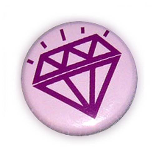 Badge diamond violet / rose pale diamant kawaii tattoo ø25mm