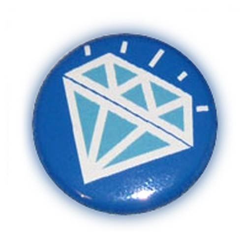 Badge diamond blanc+ciel / bleu diamant tattoo rockabilly ø25mm
