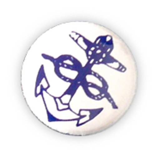 Badge ancre marine bleu/blanc tattoo anchor rockabilly rock ø25mm