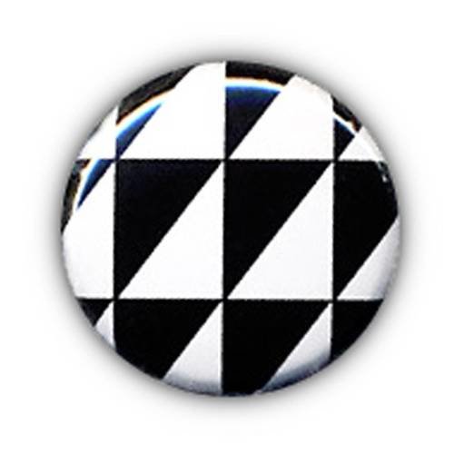 Badge motif triangles noir / blanc rockabilly 80's pop kawaii ø25mm