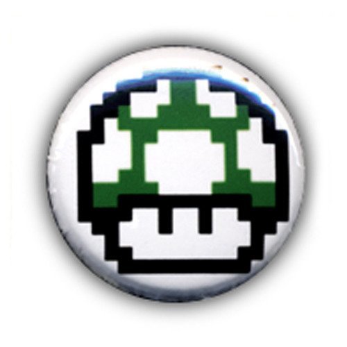 Badge geek 1up vert retro video games gamer 