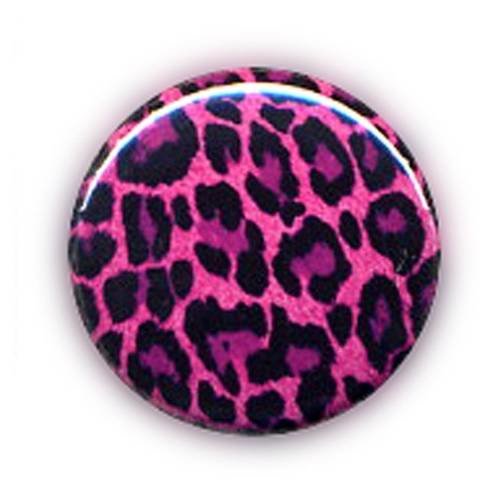 Badge leopard rose pink purple rock rockabilly punk pop ø25mm