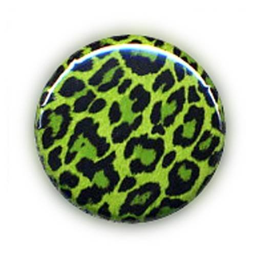 Badge leopard vert green rock rockabilly punk pop ø25mm