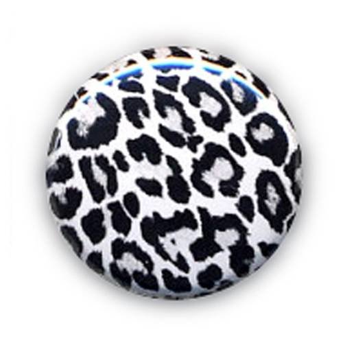 Badge leopard noir et blanc rock rockabilly punk pop ø25mm