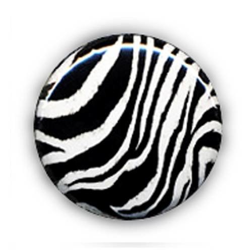Badge zebre noir et blanc pop rock punk goth ø25mm