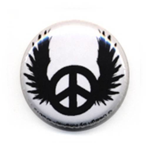Badge peace angel wings love rock  rockabilly punk biker ø25mm