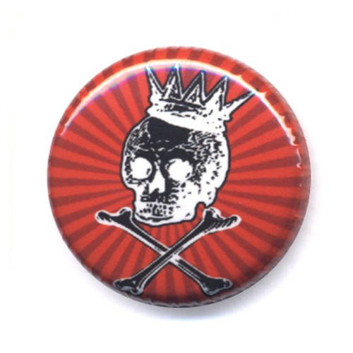 Badge canibal skull king rouge tete de mort calavera ø25mm 