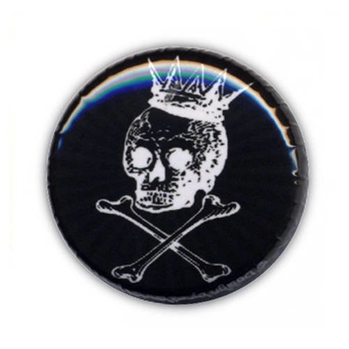 Badge canibal skull king noir tete de mort calavera ø25mm 
