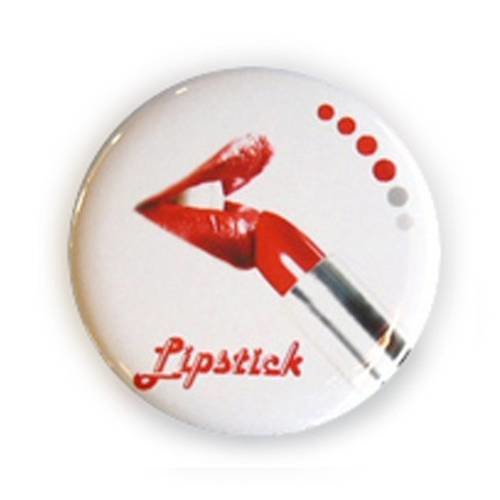 Badge lipstick bouche rouge baiser glamour ø25mm 