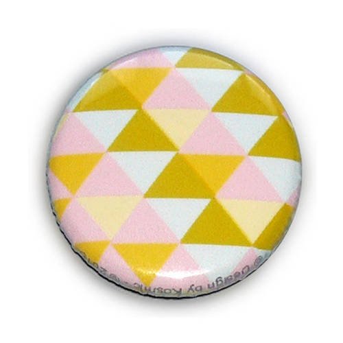 Badge triangles jaune rose vert ciel geometriques geometric graphic graphique hipster ø2,5cm 