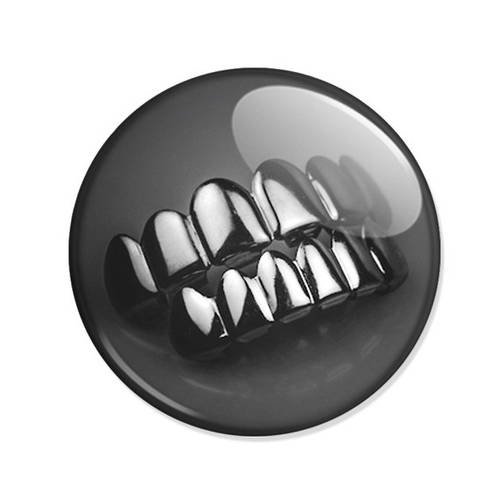 Badge dents metal dentier de gangsta rap hip hop rappeur hipster rock pins ø25mm 