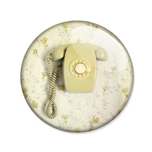 Badge telephone retro old phone ancien bohème boho vintage hipster pins ø25mm 