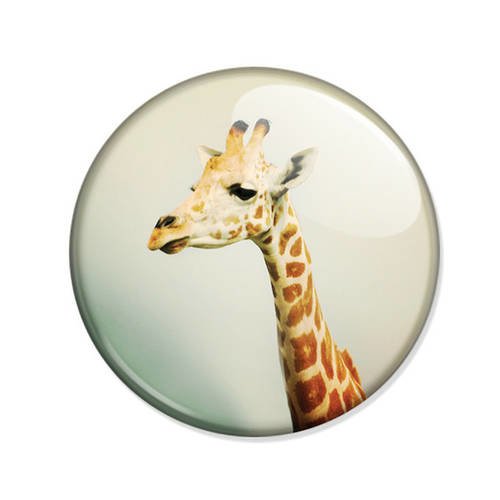 Badge girafe nature animal sauvage camouflage retro pop pin button ø25mm 