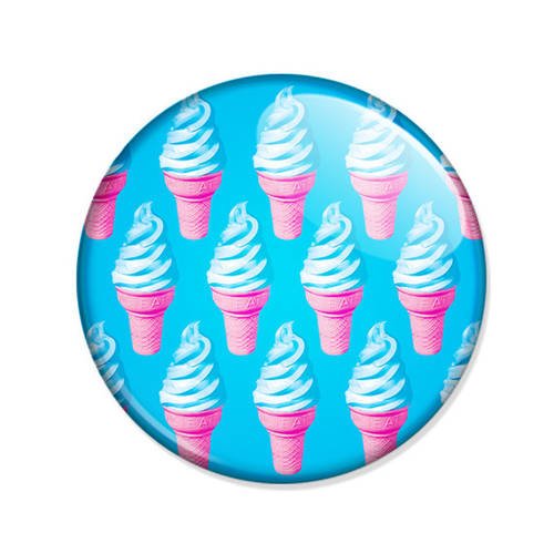 Badge cornets de glace pop art ice cream yummy rose pink bleu gourmand retro boho pins 