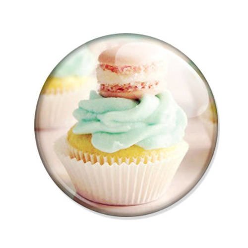 Badge cupcake macaron pastels gourmandise french cookie yummy pop pins ø25mm 