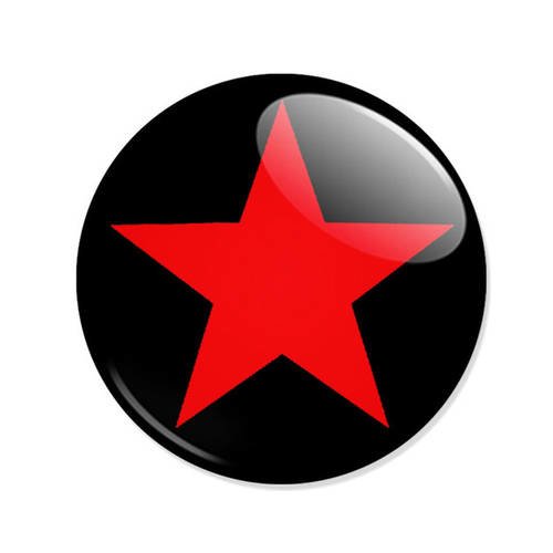 Badge etoile rouge red star punk rock pop goth metal mods retro ø25mm 