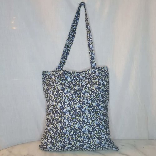 Toti - sac tote bag - fleurs bleu