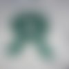 Chouchou à nœud rectangle - petit pois blanc sur vert