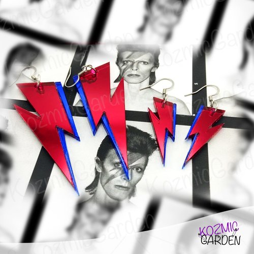 Boucles d'oreilles éclair david bowie — aladdin sane bijoux rock alternatifs