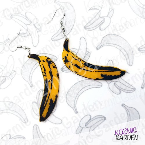 Boucles d’oreilles banane andy warhol – inspirées du velvet underground