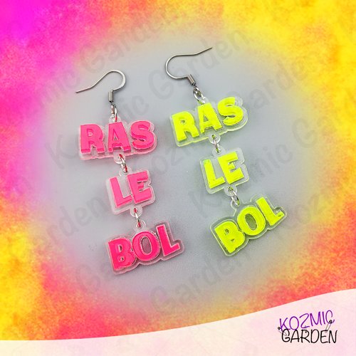 Boucles d'oreilles "ras-le-bol" en neon