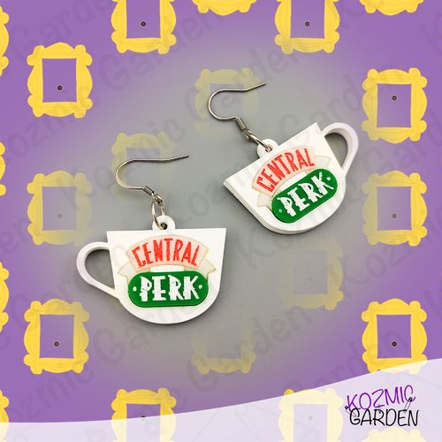 Boucles d'oreilles mug central perk – parfait pour les fans de friends !