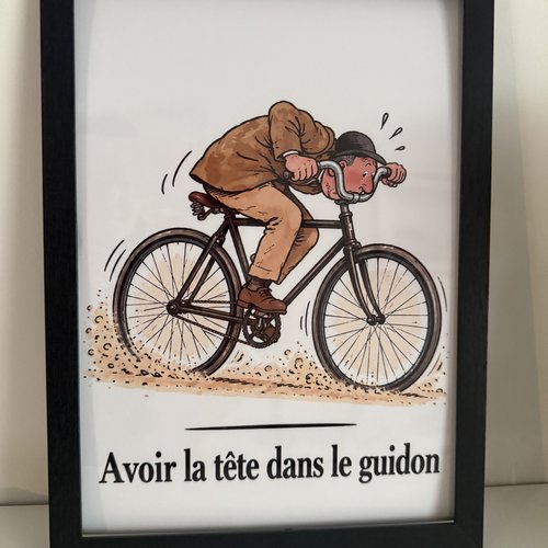 Cadre "avoir la tête dans le guidon"