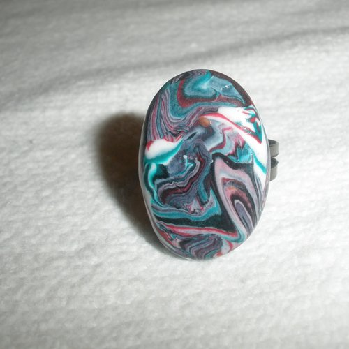 Bague ovale en fimo pate polymère