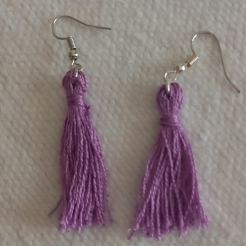Boucles d'oreilles  pompons, glands