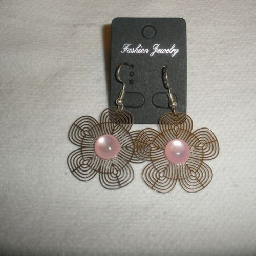 Boucles d'oreilles  estampe fleur